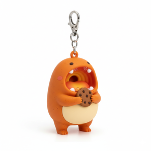 Portachiavi Personalizzato 3D Cartoon 'Il Cookie <span class=keywords><strong>Monster</strong></span> Mangia Biscotti a Grappolo' in PVC, Ciondolo per Zaino - Product Image 3