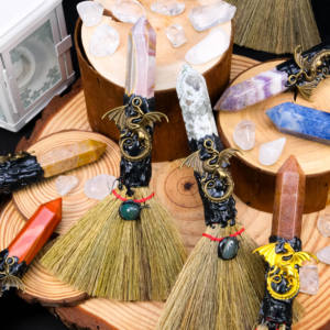 Venta al por mayor de escoba de Pilar citrino y <span class=keywords><strong>amatista</strong></span> natural con piedra de cristal en bruto escoba mágica adorno de cristal decoración artesanal <span class=keywords><strong>para</strong></span> el hogar - Product Image 2