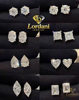 Серьги-пусеты с круглыми лабораторными бриллиантами, 0.50-5.00 карат общим весом, с закручивающимся креплением, в стиле принцесса, подарки на годовщину