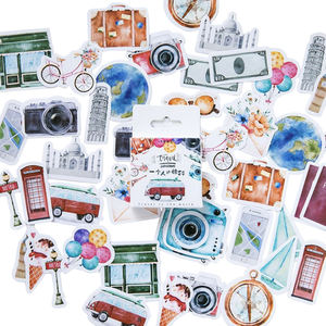 46 autocollants par paquet pour <span class=keywords><strong>scrapbooking</strong></span>, thème <span class=keywords><strong>vacances</strong></span>, pour <span class=keywords><strong>album</strong></span>, journal, étiquettes d'appareil photo, autocollants pour étudiants - Product Image 2