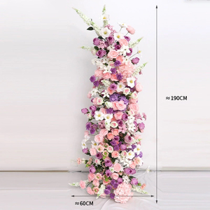 Vente en gros 1.8m 1.5m Fleurs de décoration de mariage Simulation artificielle Arc de corne de fleur en métal - Product Image 5