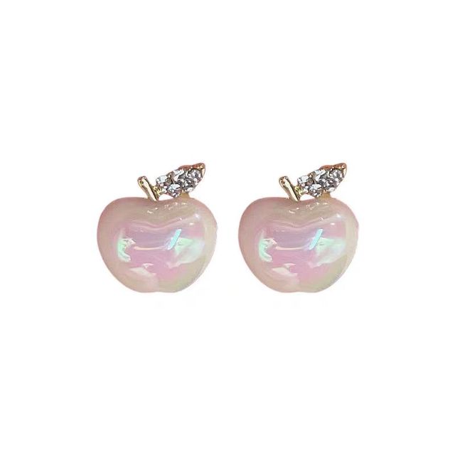 Engagement Enamel Cute Stud Earrings for Women Girls  Summer Jewelry  Mermaid Pearl Apple Earrings  Wedding Jewelry Gifts