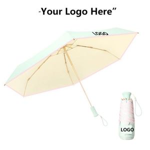 Parapluie pliable haut de gamme décontracté à double armature, capsule de couleur gel pour protection solaire, publicité 'Sunny Umbrella' - Product Image 5