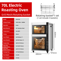 Four à patates douces électrique à 3 étages de 50/70/100/120L, utilisation en boulangerie, rotation automatique, acier inoxydable 201, rôtissoire à maïs frais, ailes de poulet