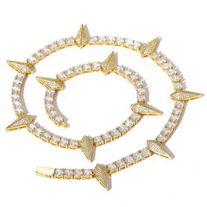 Collar de cadena tipo tenis de plata de ley 925 con moissanita VVS, estilo Hip Hop Iced Out, para hombre y mujer, joyería brillante, regalo - Product Image 5