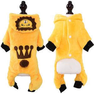 Ropa cálida y gruesa de lana coral para perros, para otoño e invierno, disfraz para cachorros con estampado animal para gatos Teddy Corgi - Product Image 4