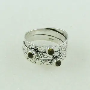 New Design 925 Sterling Silver Citrine Gem Stone Ring Jewelry Supplier India