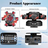 Lampu Laser Hijau YSH 6-Arm Moving Head 150W RGBW LED untuk Klub Malam DMX512/Remote Control Rotasi 540° Panggung/Pesta/Disko/Pernikahan