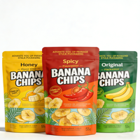 Op maat gemaakte gravure bedrukte vochtbestendige doypack zakken van voedselveilige kwaliteit, hersluitbaar, staande zipzakken voor fruitchips en bananenverpakkingen