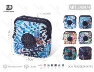 Monedero cuadrado con doble cremallera, mini billetera unisex de cuero sintético de microfibra de 4 pulgadas para uso diario - Product Image 1