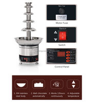 Fontaine à chocolat commerciale en acier inoxydable de grande taille / Fontaine à chocolat à 4 niveaux pour les fournitures d'hôtels et de restaurants