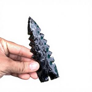 Exclusivo Juego de Cuchillos con Punta de Flecha de Obsidiana Negra Tallados a Mano - Cuchillas de Cristal para Sanación Ritual, Cuchillo de Piedra para Exhibición Espiritual - Product Image 1
