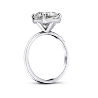 Bague de fiançailles classique solitaire en argent sterling 925 avec zircon cubique CZ de 9*9 mm, coupe Asscher, pour femmes