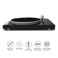 Vente en gros d'usine, tourne-disque vinyle vintage, phonographe Hi-Fi avec sortie USB/RCA/Phono