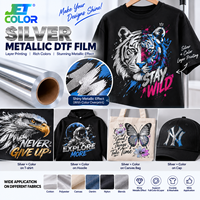 Film de transfert DTF à effet spécial or et argent, pelable à froid, 30 cm x 60 cm, feuille d'impression DTF double face pour impression sur tissu