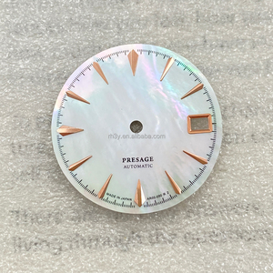 28,5 mm lichtgewicht niet-lichtgevende cocktailhorloge wijzerplaat NH35 compatibel parelmoer wijzerplaat vervangend horloge onderdeel wit/zwart - Product Image 4