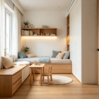 Meubles minimalistes sur mesure pour toute la maison, armoires blanches sans poignées, étagères intégrées à LED, niche de présentation encastrée, salle à manger, OEM ODM