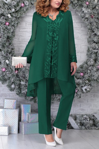 Nouvelle robe <span class=keywords><strong>de</strong></span> <span class=keywords><strong>soirée</strong></span> 3 pièces pour femmes grande taille Mosaïque broderie tempérament banlieue costume mince robe <span class=keywords><strong>de</strong></span> cocktail - Product Image 2