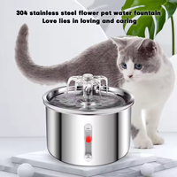 Fontaine à eau automatique pour chat et chien, 3L, écologique, en acier inoxydable, moderne, anti-fuite, durable, système de filtration ultra silencieux