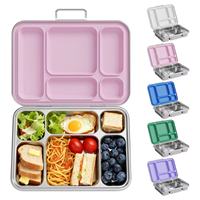 Boîte à lunch bento Risheng Premium en acier inoxydable, mignonne, étanche, sans BPA, 6 compartiments, compatible micro-ondes, pour la préparation des repas des enfants