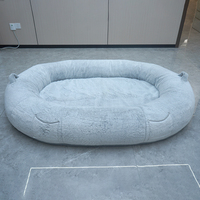 Cama para Perros y Gatos Grandes, Plegable, de Felpa, Ecológica, de Espuma, Sofá para Mascotas, Interior, Acogedor, con Funda Extraíble y Lavable