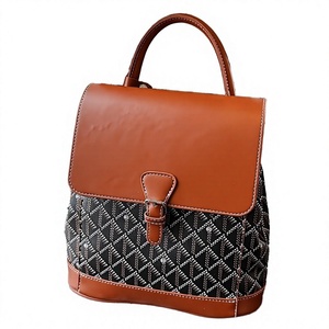 High-end Women's Summer 2025 New Model <b>Mini</b> Backpack Color-Blocked Lightweight Crossbody Versatile School <b>Bag</b> PU Polyester - Product Image 3
