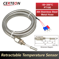 Sonde RTD flexible étanche -50~200°C avec filetage M8 pour roulements de moteur capteur de température