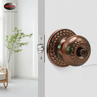 Serrure de porte cylindrique en acier inoxydable, cylindre en alliage de zinc, clé en fer/laiton, installation facile, entraxe 60 mm, intérieur