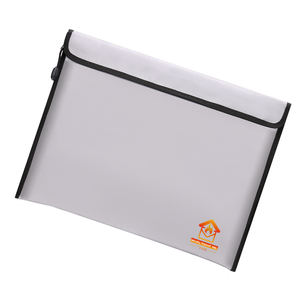 Sac de pochette de documents ignifuge noir argent coffre-fort caisse pochette de fichier secret stockage pour les produits de classement - Product Image 1