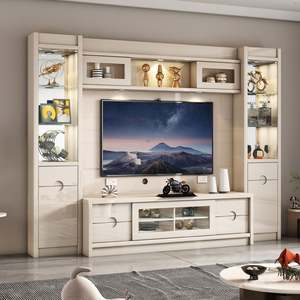 Laser <b>TV</b> Projector Cabinet LED Modern Living Room Entertainment Center <b>Stand</b> Wall <b>Mounted</b> Solution Hotel Wood - Product Image 2