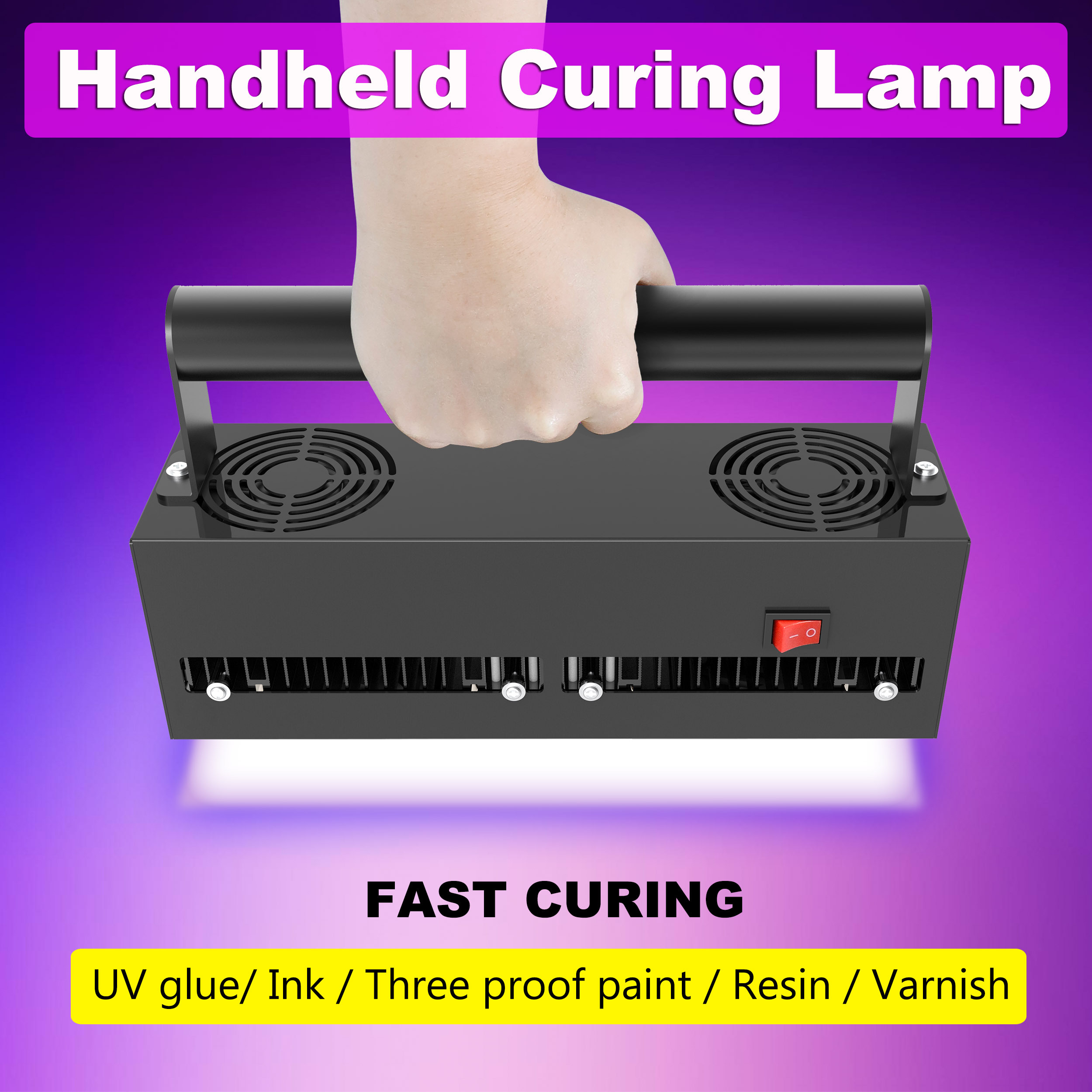 200W High Power LED UV Curing Lamp 365nm for PCB Coating Screen Paint and Varnish-Portable