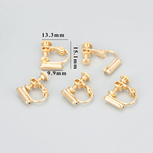 MB74 takı aksesuarları, nikel ücretsiz, 18k altın kaplama, bakır, toka, kadınlar için küpe klip, kulak bulgular 10 adet/grup - Product Image 2