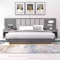 Günstiges 3-Sterne-Hotel Schlafzimmer-Set Komplett mit Einzel-, Doppel- und Kingsize-Holzbettgestell mit Kopfteil, Nachttisch, TV-Schrank, Schreibtisch und Kleiderschrank