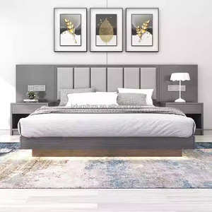 Inexpensive 3 Star Hotel Bedroom Set Complete Twin <b>Double</b> <b>King</b> Wood <b>Bed</b> Frame with Headboard Nightstand TV Cabinet Desk Wardrobe - Product Image 2