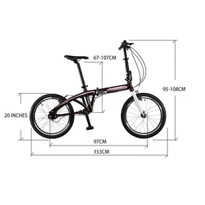 Vélo pliant mini en alliage d'aluminium de haute qualité 20 pouces, transmission par arbre classique, 3 vitesses, léger, en acier inoxydable TDJDC JDC-D20 OEM - Product Image 4