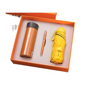 Set Regalo Aziendale Moderno e Semplice con Thermos in Metallo Chiudibile e Ombrello Parasole per Omaggi ai Clienti - Product Image 2