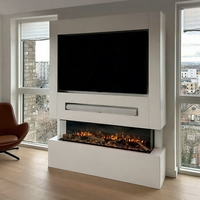 Chimenea Eléctrica Moderna CRUISE de 640 mm con Pantalla LCD Virtual Lineal 3D, Calefacción Electrónica, Sincronización de Llama de Madera, para Hogar y Hotel