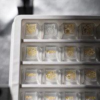 XVX Lot de 7 touches de clavier artisanales en aluminium CNC, motif Tigre Blanc (Séries Holy Beasts), pour vente en gros