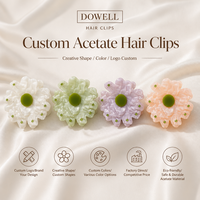 Jepit Rambut Akrilik DOWELL Vintage Motif Bunga 6cm, Desain Bunga Putih Elegan dengan Aksesoris Berlian Imitasi untuk Penataan Rambut Pesta Pernikahan