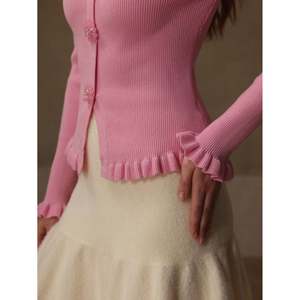 Pull rose bébé à manches évasées XS, tricot pour femme - Product Image 5