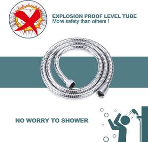 Manguera de Ducha Flexible de Acero Inoxidable Trenzado Moderna para Baño, Longitud de 1.5m/2m, Diámetro Interior de 1/2, Fácil Instalación, 3 Años de Garantía - Product Image 4