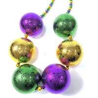 Perles géantes de carnaval de 80 mm en gros - Perles de carnaval personnalisées violettes, vertes, dorées, décoration de fête, collier de perles à lancer