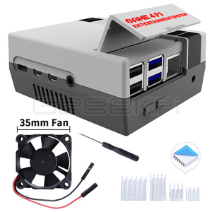 Kit de boîtier de style GeeekPi Game NES 3Pi/4Pi, ABS 3510, ventilateur de refroidissement fonctionnel, dissipateurs thermiques pour Raspberry Pi 4 B 3B+/3B/2B - Product Image 1