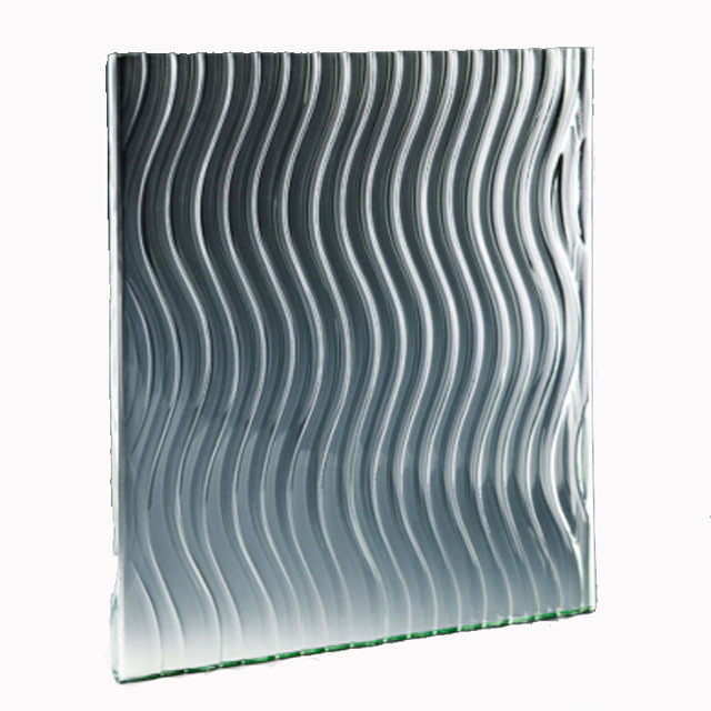 Tempered Wave Patterned Cast Glass Building Wall-Durable & Eco-Friendly for Outdoor Hotel Apartment Use