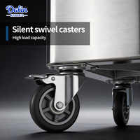 Chariot chauffant électrique pour riz, chariot de service mobile en acier inoxydable pour banquets, armoire de stockage de riz pour hôtel