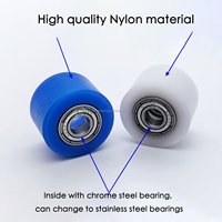 Rouleaux en nylon RORMCS20 RORMCS30 RORMCS40 avec insert à double roulement, diamètre extérieur 20 mm 30 mm 40 mm, roues en nylon résistantes à l'usure pour convoyeur