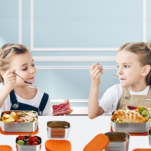 <b>Small</b> Stainless Steel <b>Lunch</b> Bowl Snack Containers with PP Lids Metal <b>Lunch</b> <b>Box</b> for Newborns Kids Daycare and School - Product Image 4