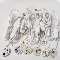 Placas de Circuito LED de 5V con Cable USB, 31/44/46/50/58mm, Blanco CCT 2700K, Blanco Cálido, Regulable, Chip LED PCB, Lámparas Personalizadas DIY, Luz Nocturna