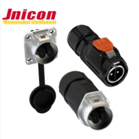 Connecteur Jnicon 2 3 4 broches IP67, connecteur d'alimentation industriel étanche, prise et fiche Powercon ronde 5A