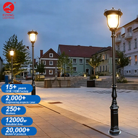 Lampadaire LED sur Poteau en Fer Galvanisé à Chaud IP65, Style Antique Européen, Personnalisé en Usine, pour Jardin et Villa